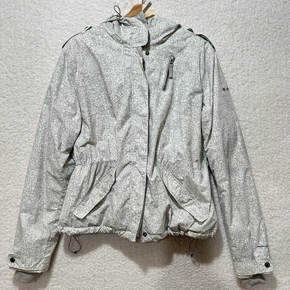 Columbia Jacket Women's Gray Omni‎ Shield Faux Fur Hood Full Zip Snap Size XL